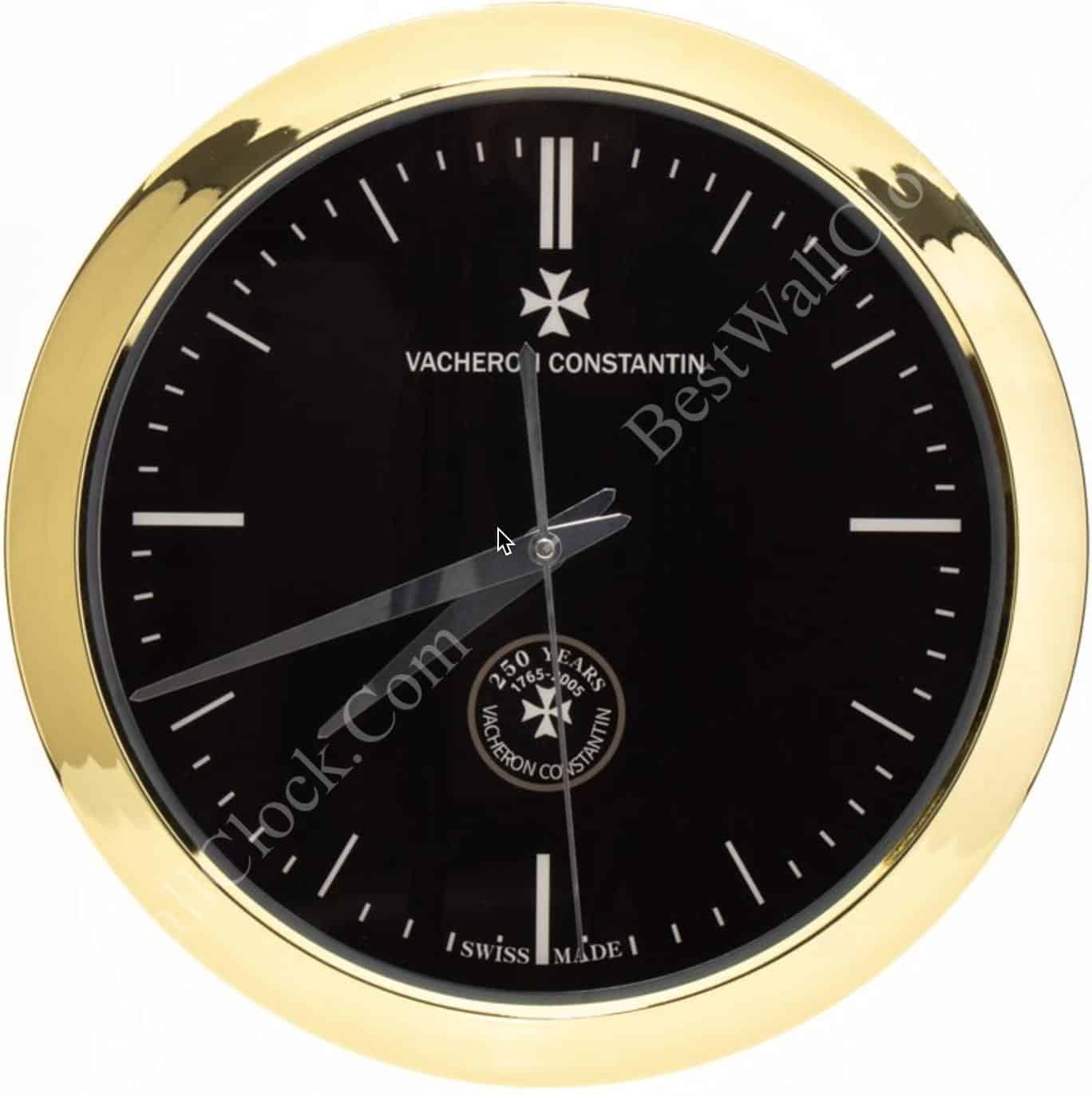 VACHERON CONSTANTIN GOLD AND BLACK V2 PHASE XL DELUXE METAL WALL CLOCK (35 CM)