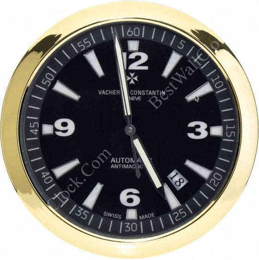 VACHERON CONSTANTIN GOLD AND BLACK V2 PHASE XL DELUXE METAL WALL CLOCK (35 CM)