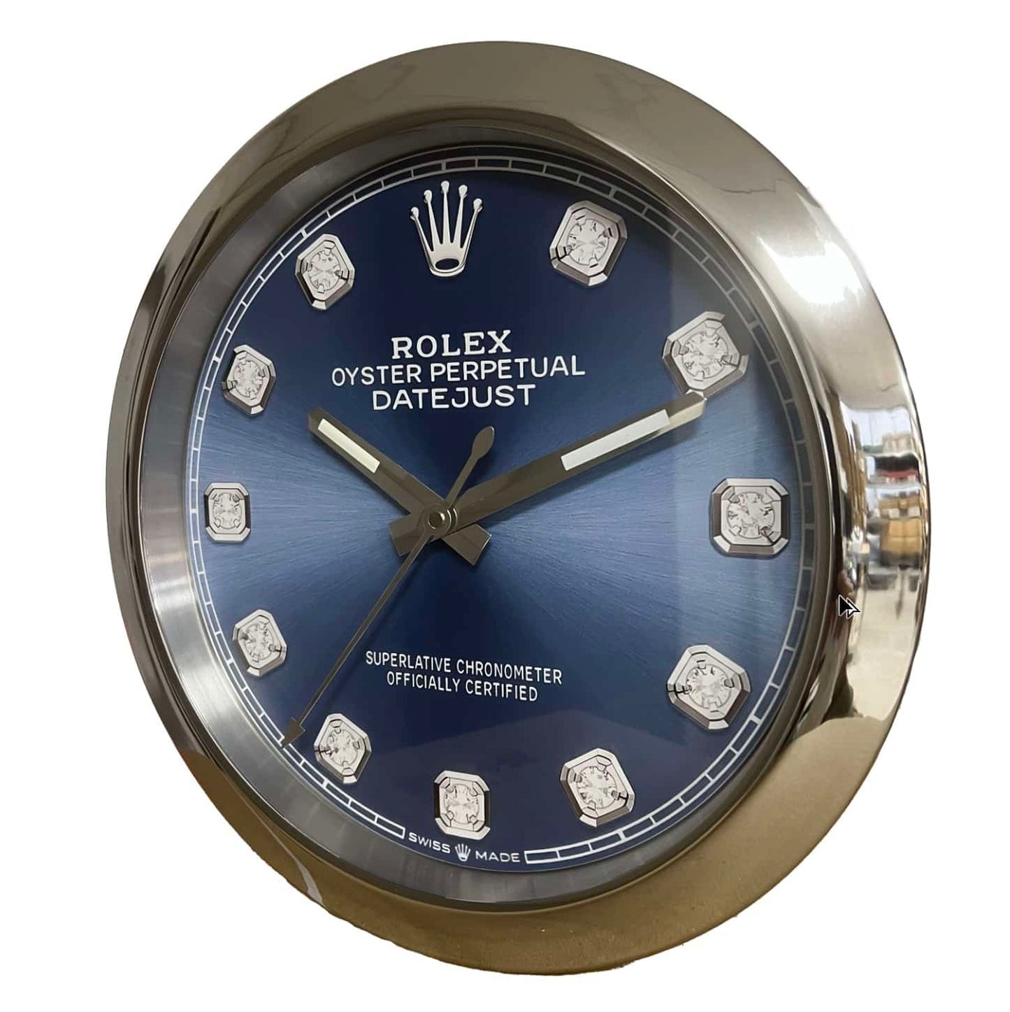 OYSTER PERPETUAL – BLUE DIAMOND EDITION 35 CM DELUXE METAL WALL CLOCK