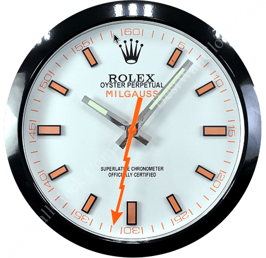 MILGAUSS BLACK – WHITE DIAL EDITION 35 CM DELUXE METAL WALL CLOCK