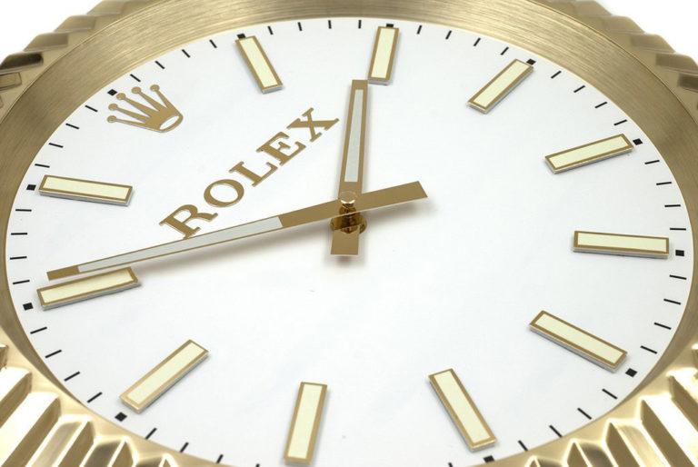 ROLEX WALL CLOCK – WIMBLEDON OYSTER DATEJUST – RL68 – GOLD EDITION – 35 CM METAL TIMEPIECE