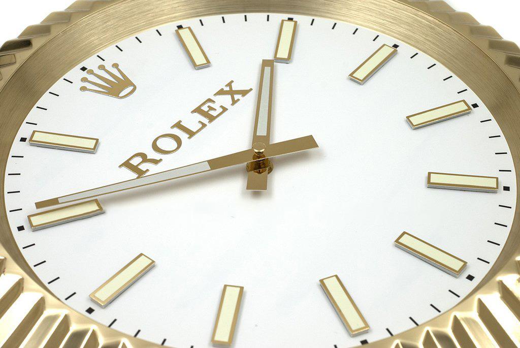 ROLEX WALL CLOCK – WIMBLEDON OYSTER DATEJUST – RL68 – GOLD EDITION – 35 CM METAL TIMEPIECE