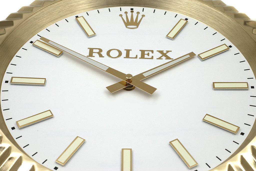 ROLEX WALL CLOCK – WIMBLEDON OYSTER DATEJUST – RL68 – GOLD EDITION – 35 CM METAL TIMEPIECE