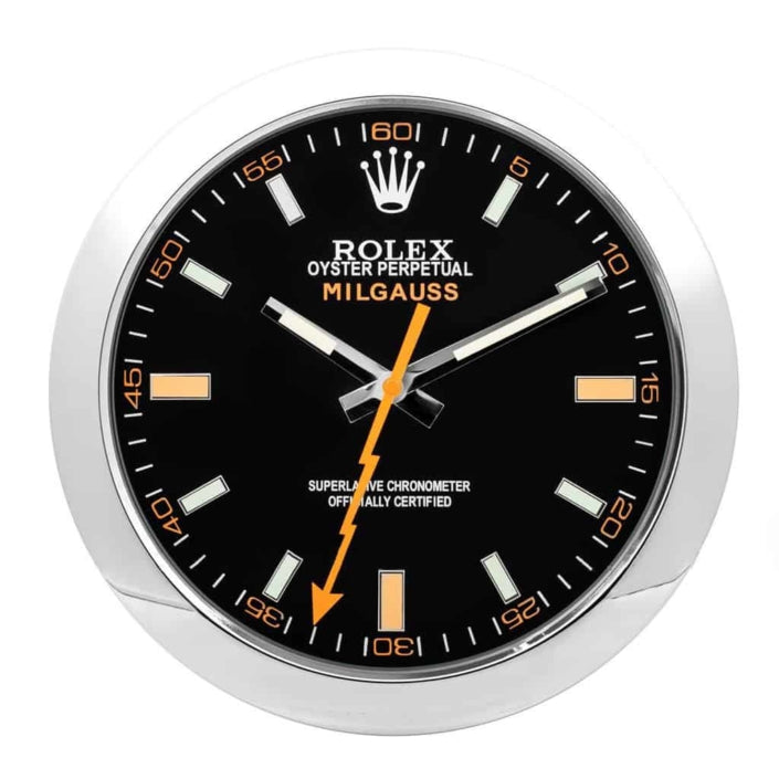ROLEX MILGAUSS RL-41 DELUXE METAL WALL CLOCK 35 CM