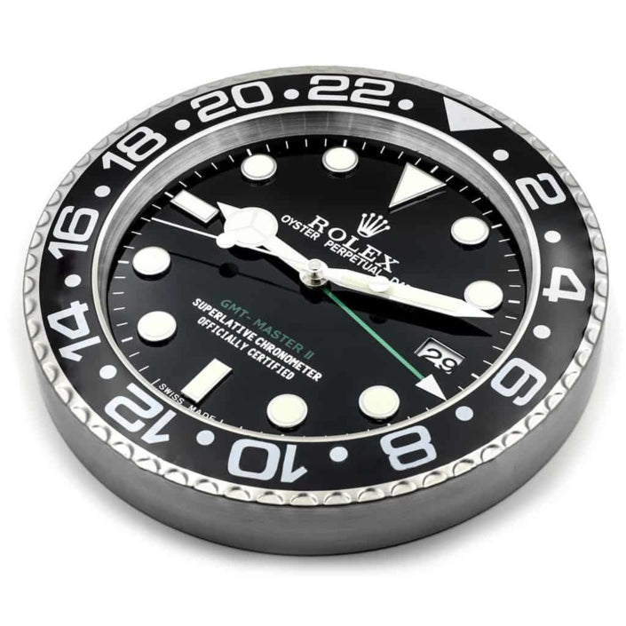 ROLEX GMT MASTER 2 – BLACK DIAL – RL-09 DELUXE METAL WALL CLOCK