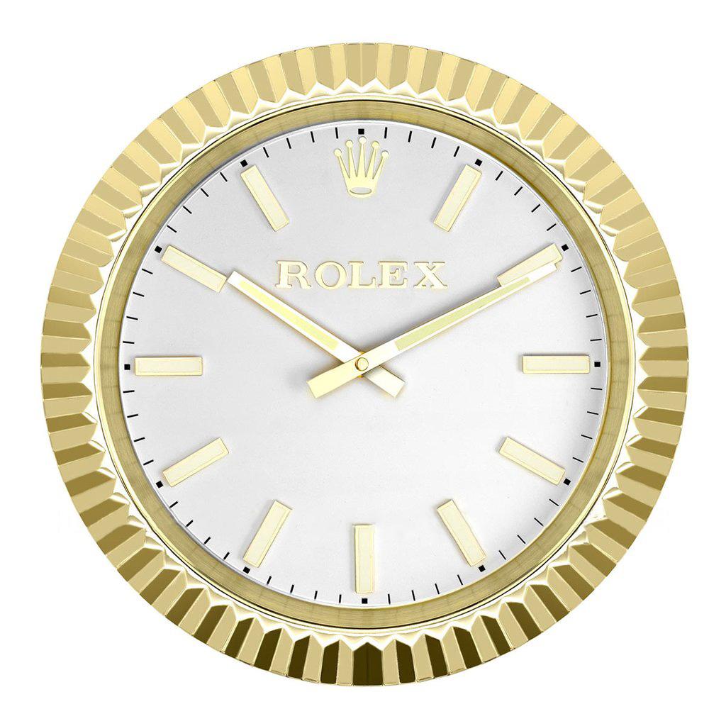 ROLEX WALL CLOCK – WIMBLEDON OYSTER DATEJUST – RL68 – GOLD EDITION – 35 CM METAL TIMEPIECE