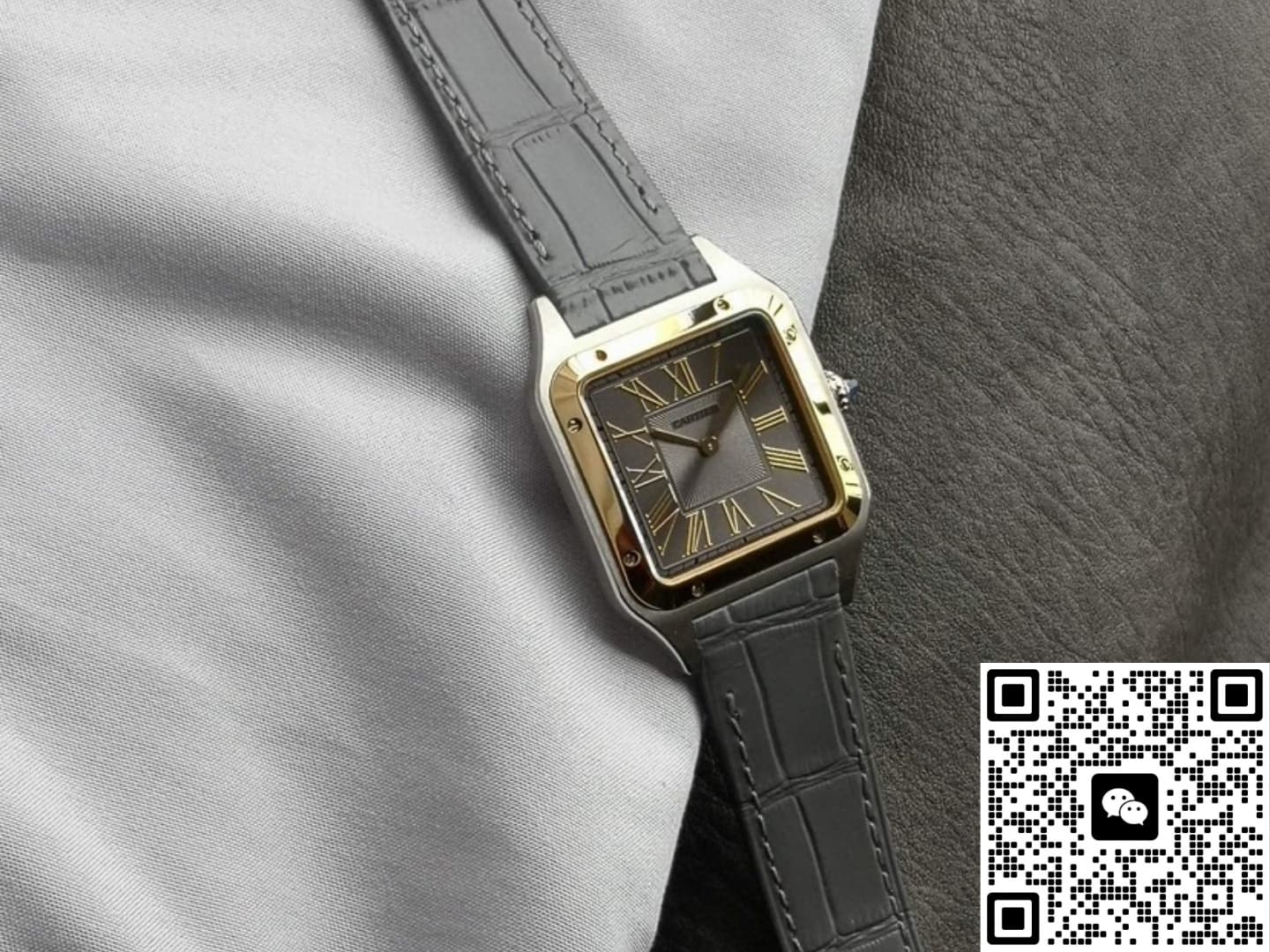 Cartier Santos W2SA0028 5S Factory Alligator Leather Strap