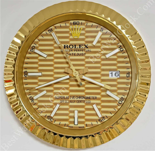 DATEJUST – ROSE GOLD – GOLD EDITION 35 CM DELUXE METAL WALL CLOCK