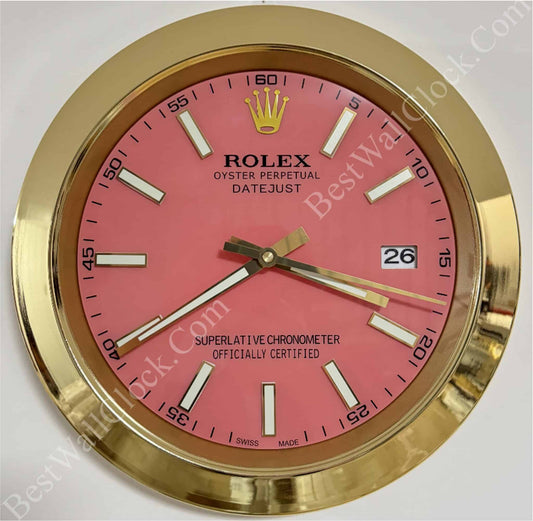 DATEJUST – GOLD – PINK 2 EDITION 35 CM DELUXE METAL WALL CLOCK