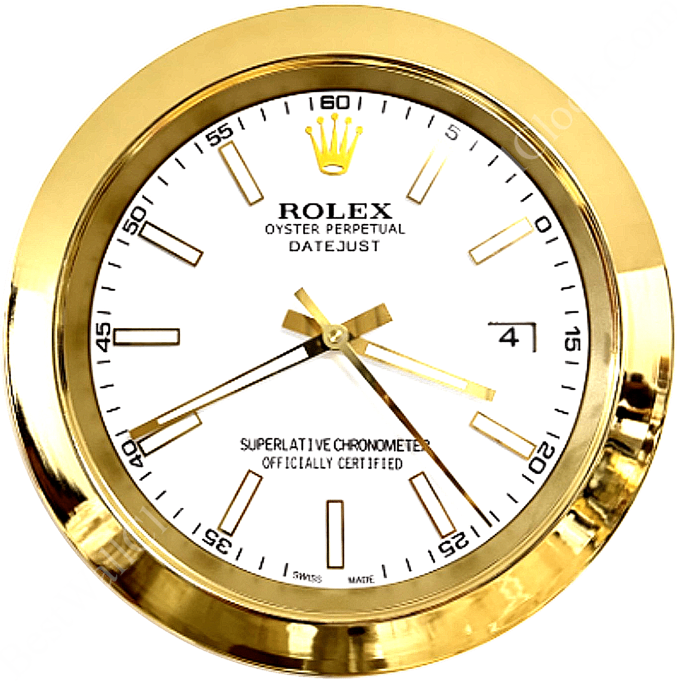 DATEJUST – GOLD-WHITE – 2 EDITION 35 CM DELUXE METAL WALL CLOCK