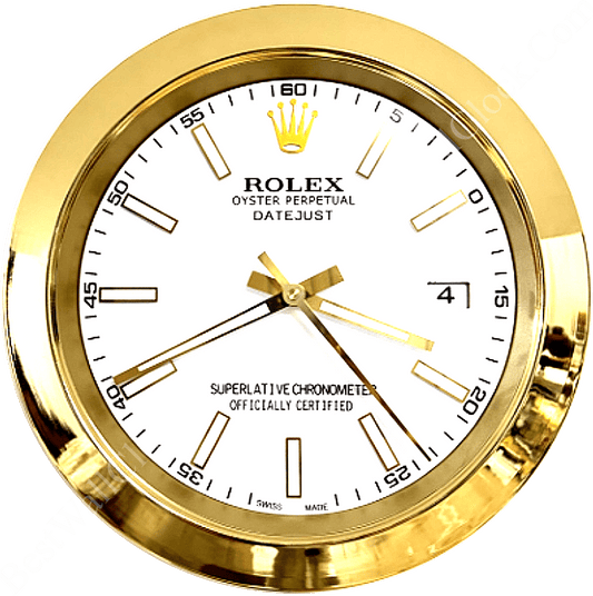 DATEJUST – GOLD-WHITE – 2 EDITION 35 CM DELUXE METAL WALL CLOCK