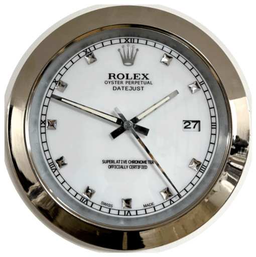 DATEJUST – SILVER – WHITE – 3 DELUXE METAL WALL CLOCK