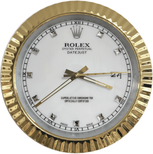 DATEJUST – ROSE GOLD-WHITE – 3 DELUXE METAL WALL CLOCK 35 CM