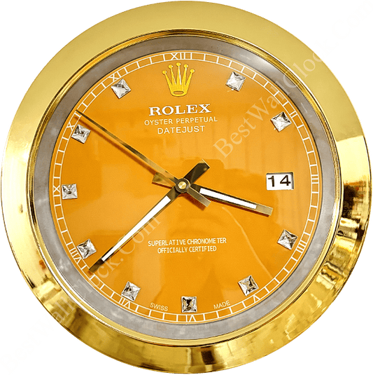 DATEJUST – GOLD – YELLOW EDITION 35 CM DELUXE METAL WALL CLOCK
