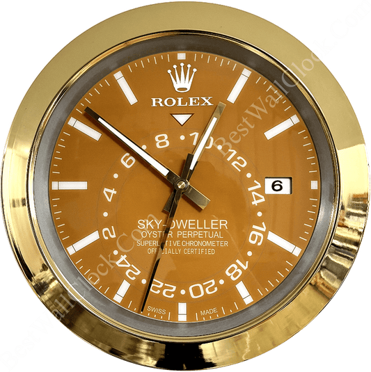 SKY DWELLER – GOLD – YELLOW EDITION 35 CM DELUXE METAL WALL CLOCK