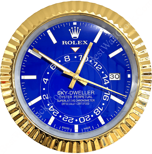 SKY DWELLER – ROSE GOLD-BLUE EDITION 35 CM DELUXE METAL WALL CLOCK