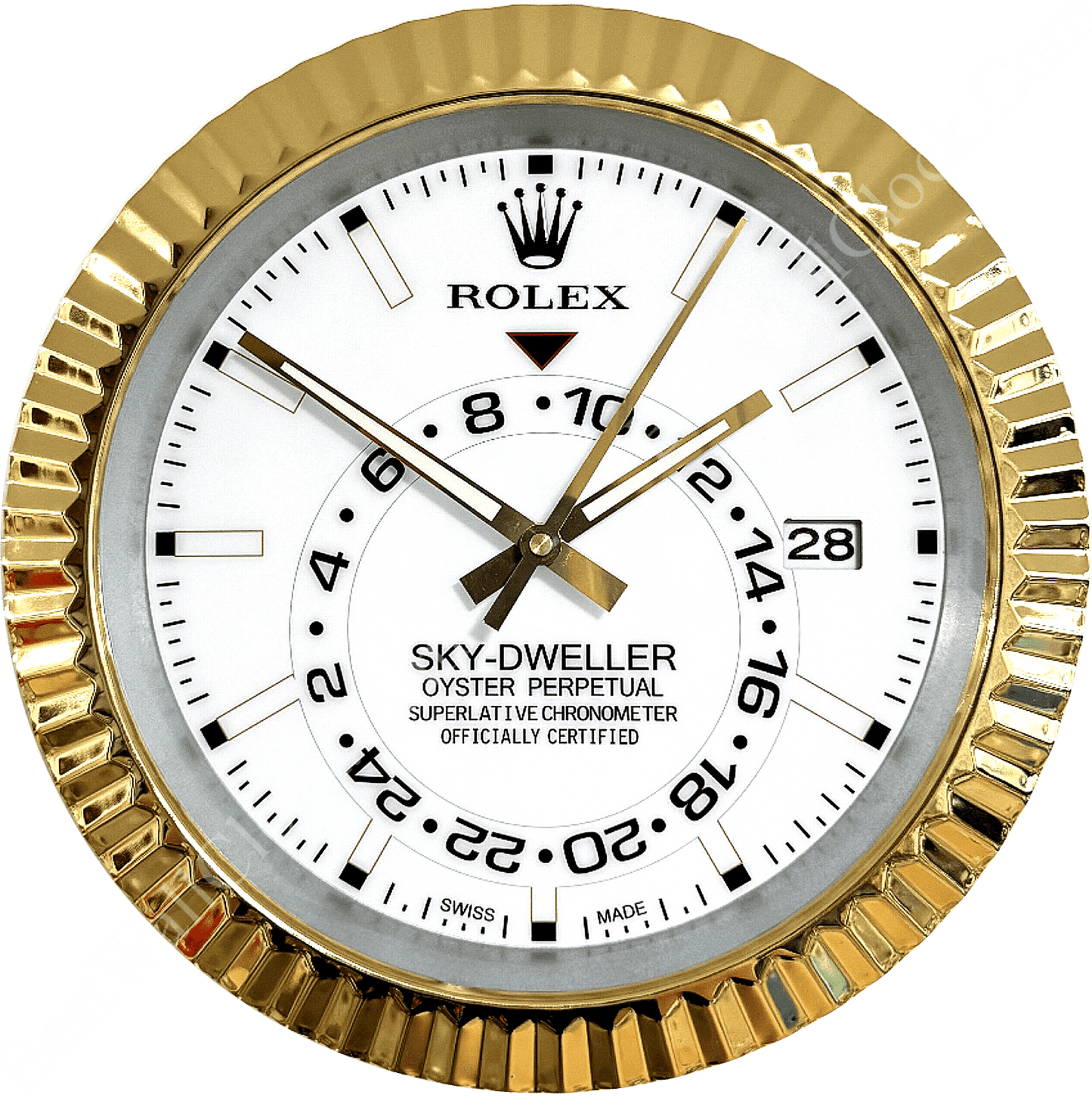 SKY DWELLER – ROSE GOLD – WHITE EDITION 35 CM DELUXE METAL WALL CLOCK