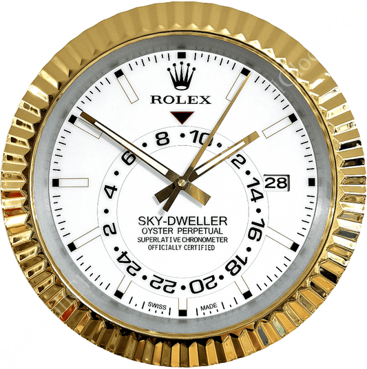 SKY DWELLER – ROSE GOLD – WHITE EDITION 35 CM DELUXE METAL WALL CLOCK