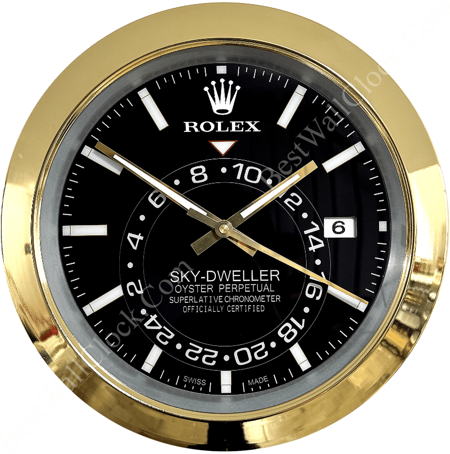 SKY DWELLER – GOLD – BLACK EDITION 35 CM DELUXE METAL WALL CLOCK