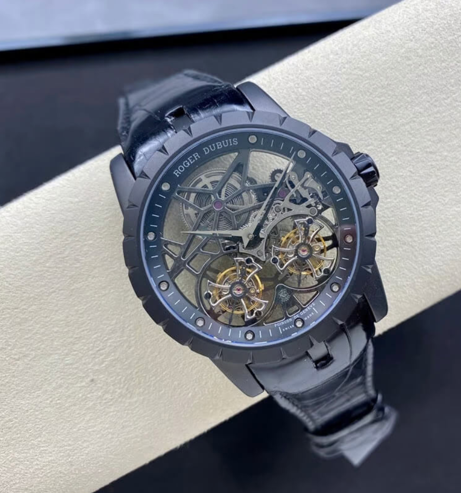 ROGER DUBUIS EXCALIBUR RDDBEX0364 YS FACTORY SKELETON DOUBLE TOURBILLON DIAL