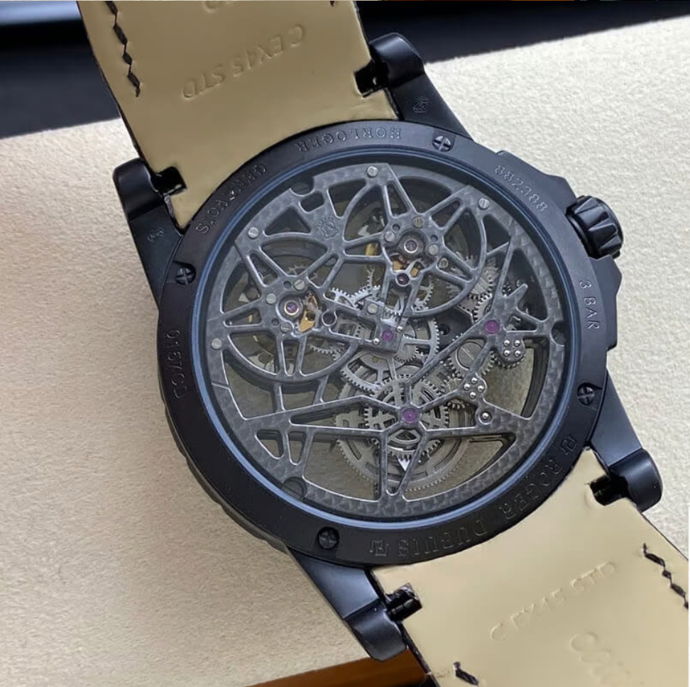 ROGER DUBUIS EXCALIBUR RDDBEX0364 YS FACTORY SKELETON DOUBLE TOURBILLON DIAL