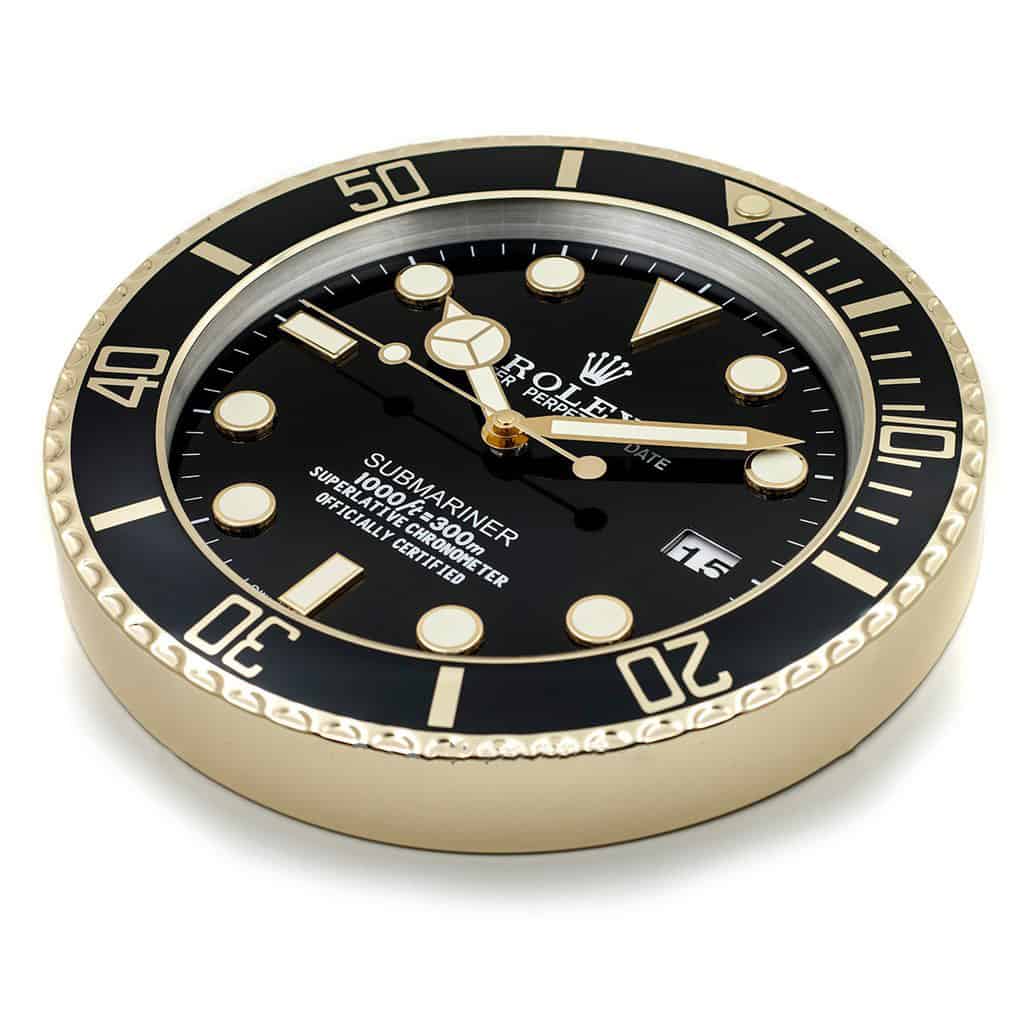 ROLEX WALL CLOCK – SUBMARINER GOLD – RL-49 EDITION – DELUXE 35 CM METAL WALL CLOCK