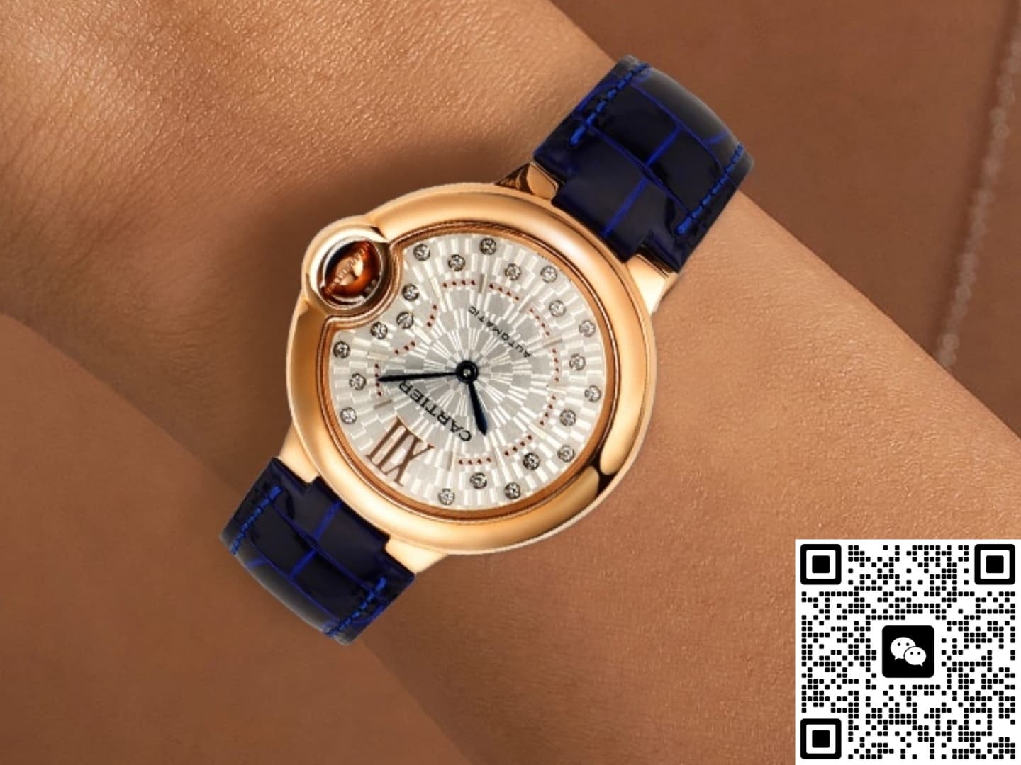 Cartier Ballon Bleu WGBB0052 AF Factory Alligator Leather Strap