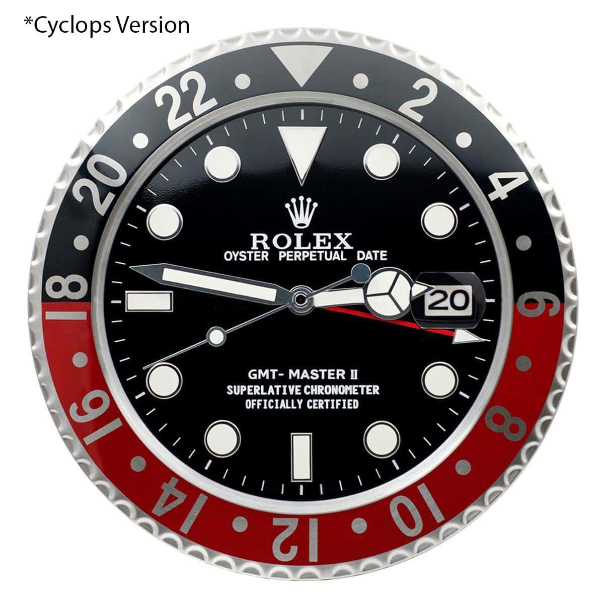 GMT MASTER 2 COKE “XL” – BRL−12 DELUXE METAL WALL CLOCK 35 CM
