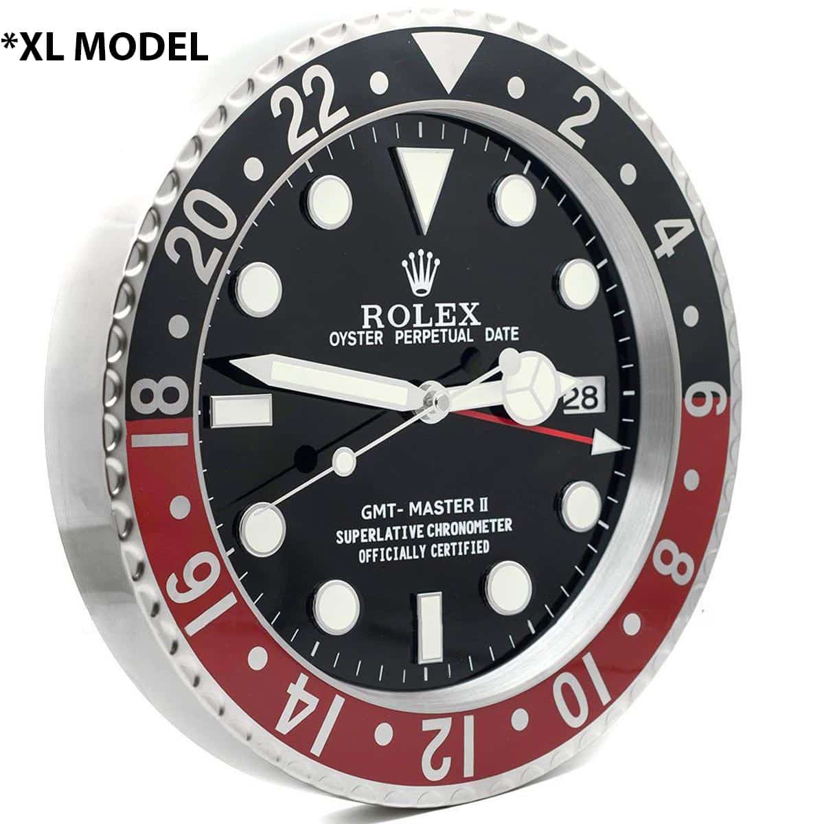 GMT MASTER 2 COKE “XL” – BRL−12 DELUXE METAL WALL CLOCK 35 CM