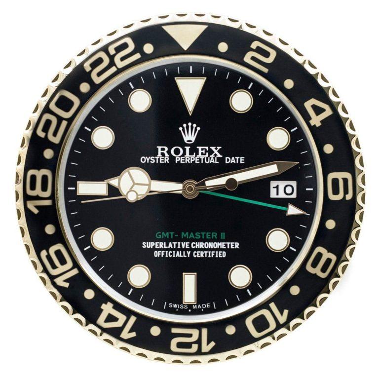 ROLEX GMT MASTER 2 GOLD BLACK DIAL – RL-52 EDITION DELUXE METAL WALL CLOCK