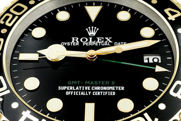 ROLEX GMT MASTER 2 GOLD BLACK DIAL – RL-52 EDITION DELUXE METAL WALL CLOCK