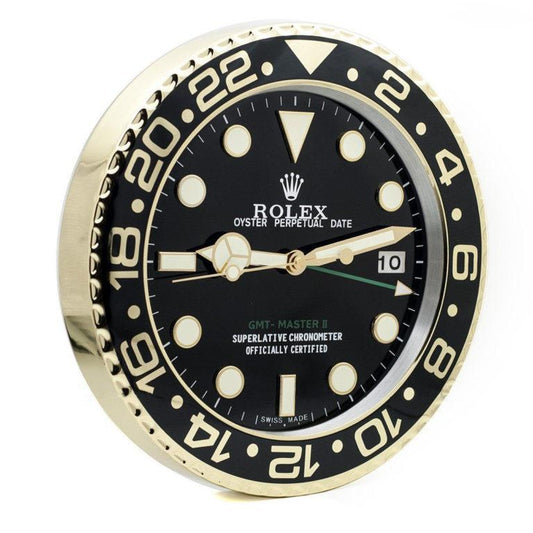 ROLEX GMT MASTER 2 GOLD BLACK DIAL – RL-52 EDITION DELUXE METAL WALL CLOCK