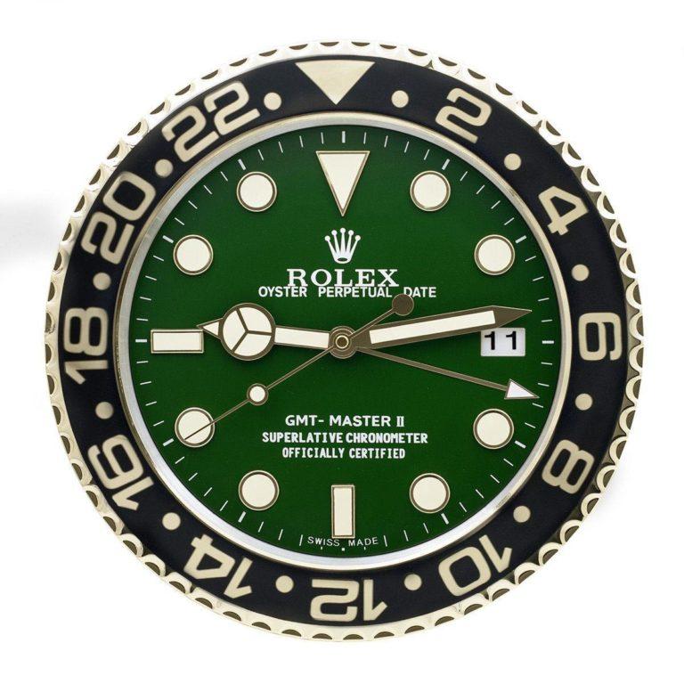 ROLEX GMT MASTER 2 GOLD GREEN DIAL – RL-53 EDITION DELUXE METAL WALL CLOCK
