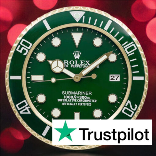 ROLEX WALL CLOCK – SUBMARINER GREEN GOLD – RL-50 EDITION – DELUXE METAL WALL CLOCK