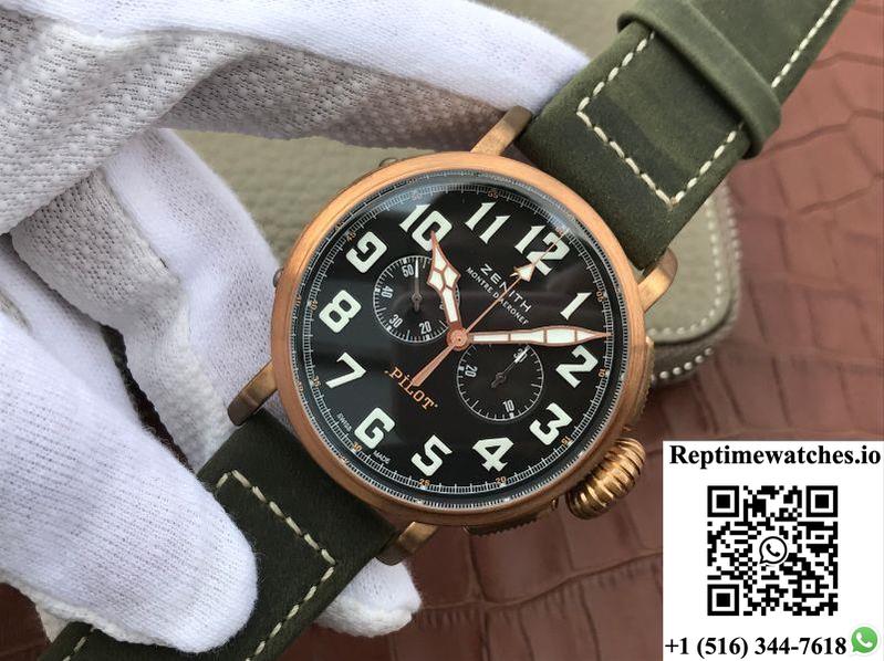 Zenith Pilot Type 20 Chronograph Extra Special Bronze 29.2430.4069/21.C800 Xf Factory Black Dial-Rep Time Watches