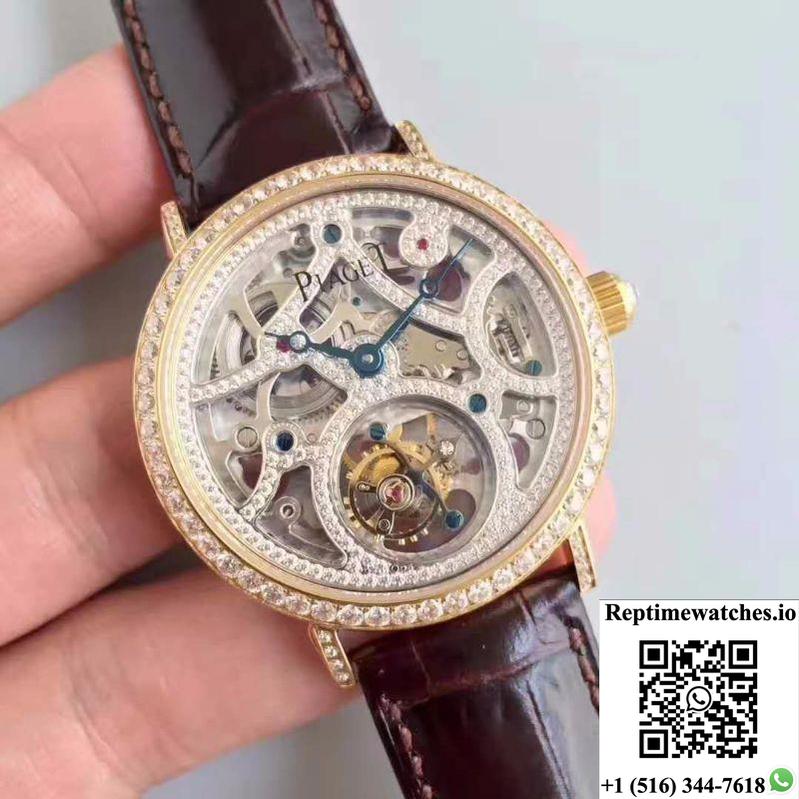 Piaget High-Grade Jewelry Tourbillon Hollow Dial-Rep Time Watches