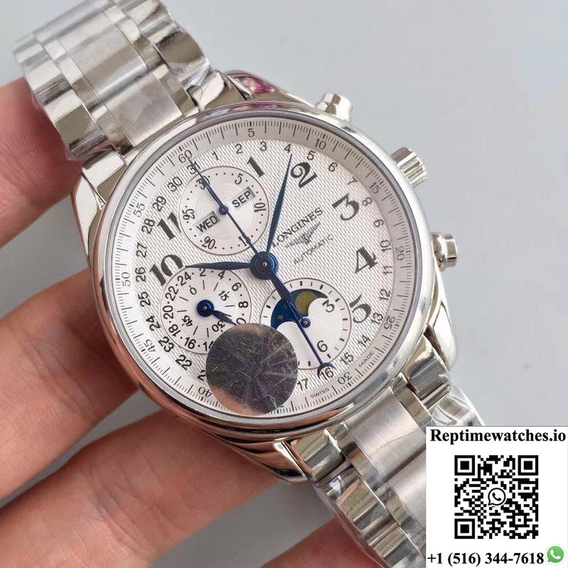 Longines Master Collection Moonphase Chronograph L2.673.4.78.6 Jf Factory White Dial-Rep Time Watches