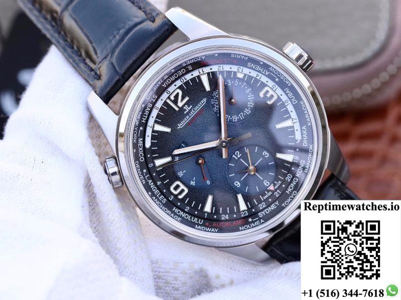 Jaeger-Lecoultre Polaris Geographic 904847J 42Mm Twa Factory Black Blue Textured Dial-Rep Time Watches