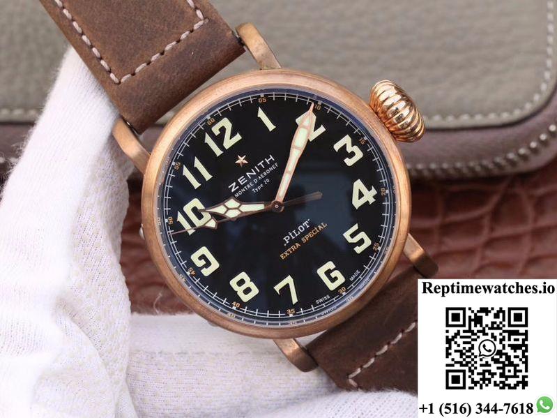 Zenith Pilot Type 20 Extra Special Bronze 29.2430.679.21.C753 Xf Factory Black Dial-Rep Time Watches
