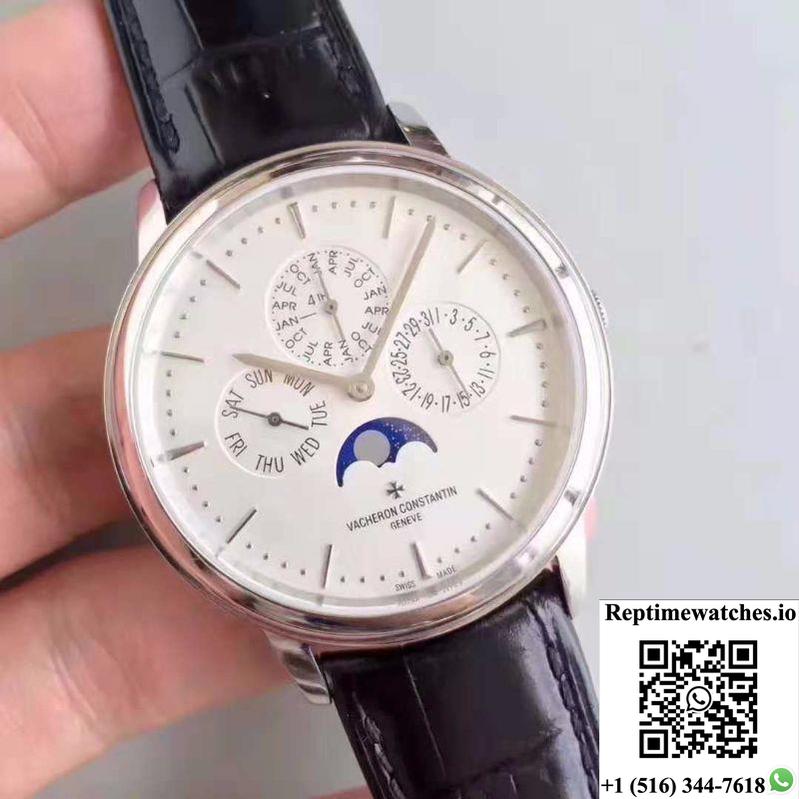 Vacheron Constantin Patrimony Perpetual Calendar 43175/000P-B190 White Dial-Rep Time Watches