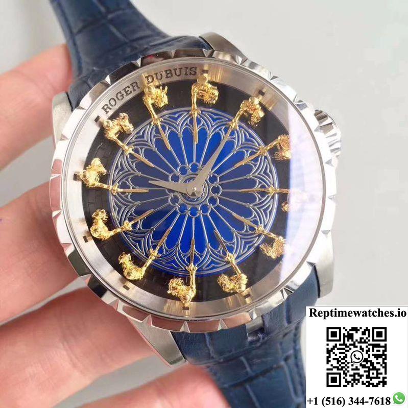 Roger Dubuis Excalibur Knights Of The Round Table Ii Rddbex0495 Blue Dial-Rep Time Watches
