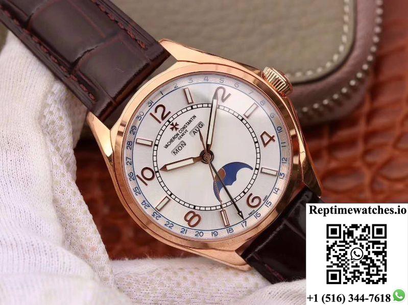 Vacheron Constantin&Nbsp;Fiftysix Day-Date 4000E/000R/B438 18K Rose Gold White Dial-Rep Time Watches