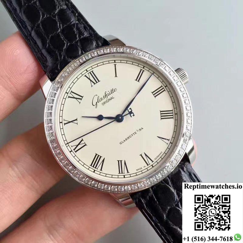 Glashutte Original Senator Excellence V4 1-39-52-01-02-04 Fk Factory Diamond Bezel White Dial-Rep Time Watches