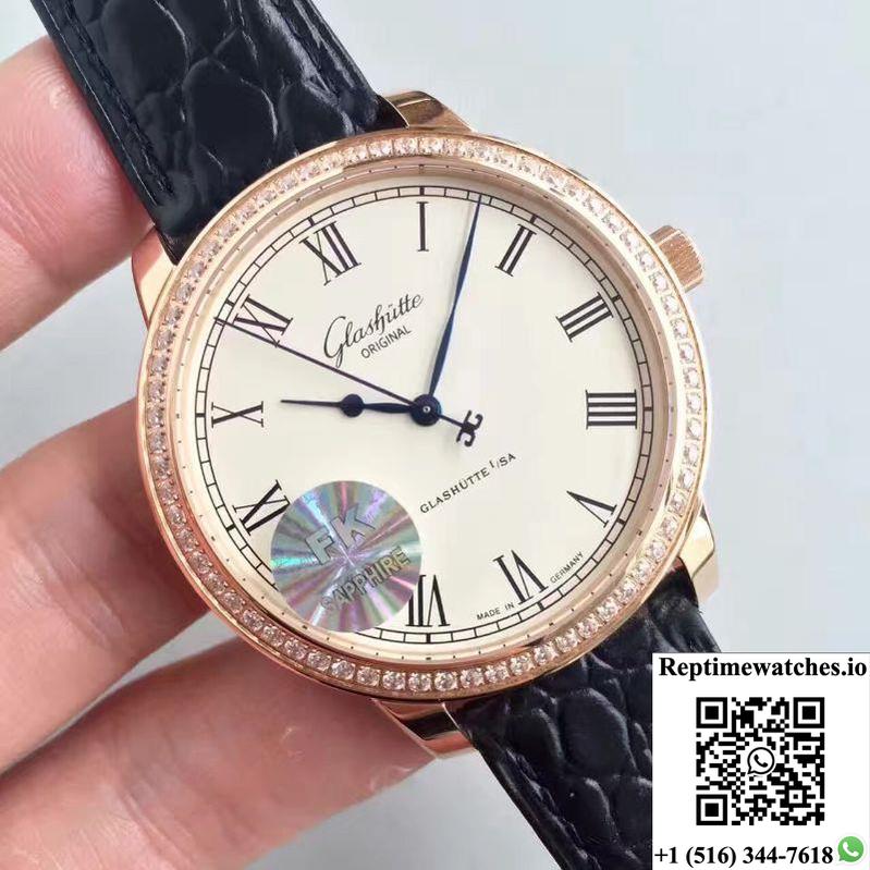 Glashutte Original Senator Excellence 1-39-52-01-01-04 V4 Fk Factory Rose Gold Case White Dial-Rep Time Watches
