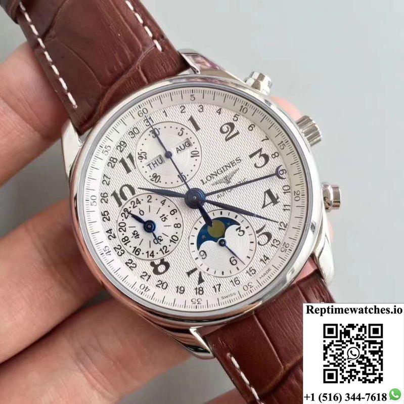 Longines Master Collection Moonphase Chronograph L2.673.4.78.3 Jf Factory White Dial-Rep Time Watches