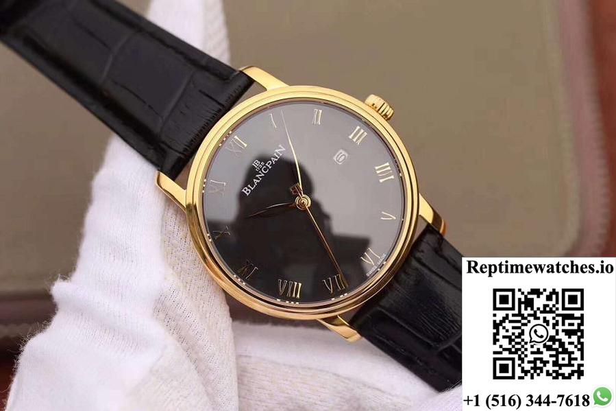 Blancpain Villeret Ultraplate 6651-1127-55B Zf Factory Black Dial-Rep Time Watches