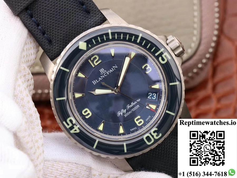 Blancpain Fifty Fathoms 5015-12B40-O52 Zf Factory Blue Dial-Rep Time Watches