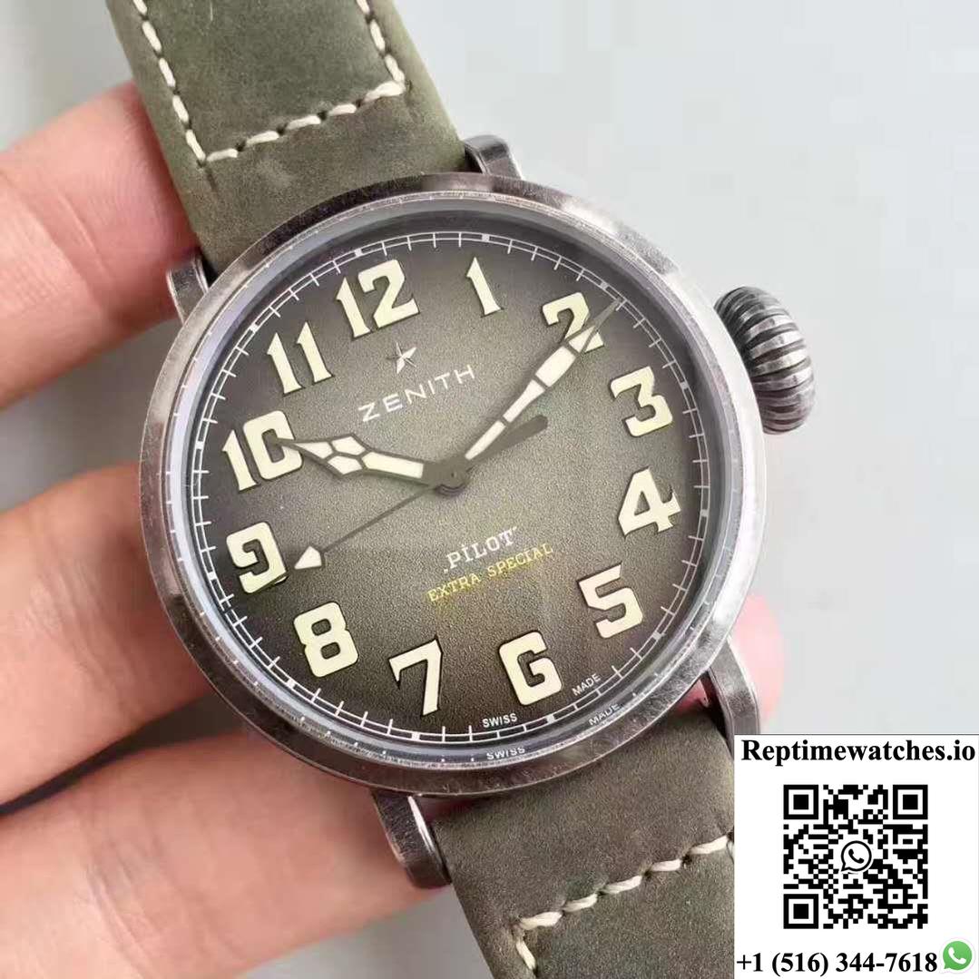 Zenith Pilot Type 20 Extra Special Ton Up 11.2430.679.21.C801 Xf Factory Anthracite Dial-Rep Time Watches