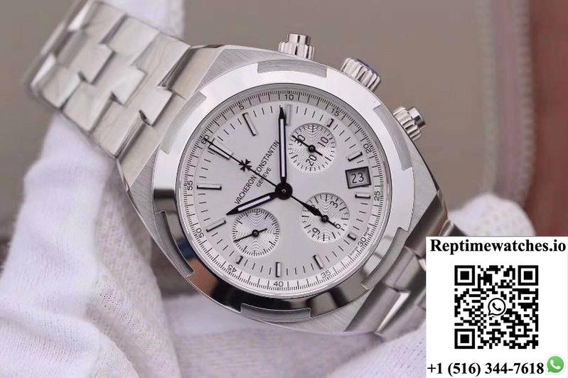 Vacheron Constantin Overseas Chronograph 5500V/110A-B075 8F Factory Silver Dial-Rep Time Watches