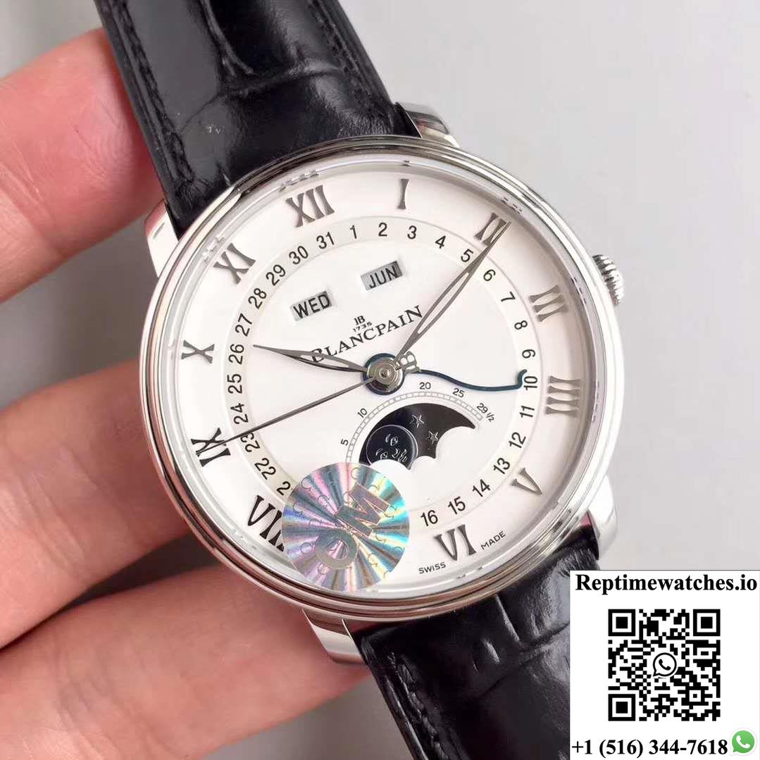 Blancpain Villeret 6654A-1127-55B Om Factory V2 White Dial-Rep Time Watches